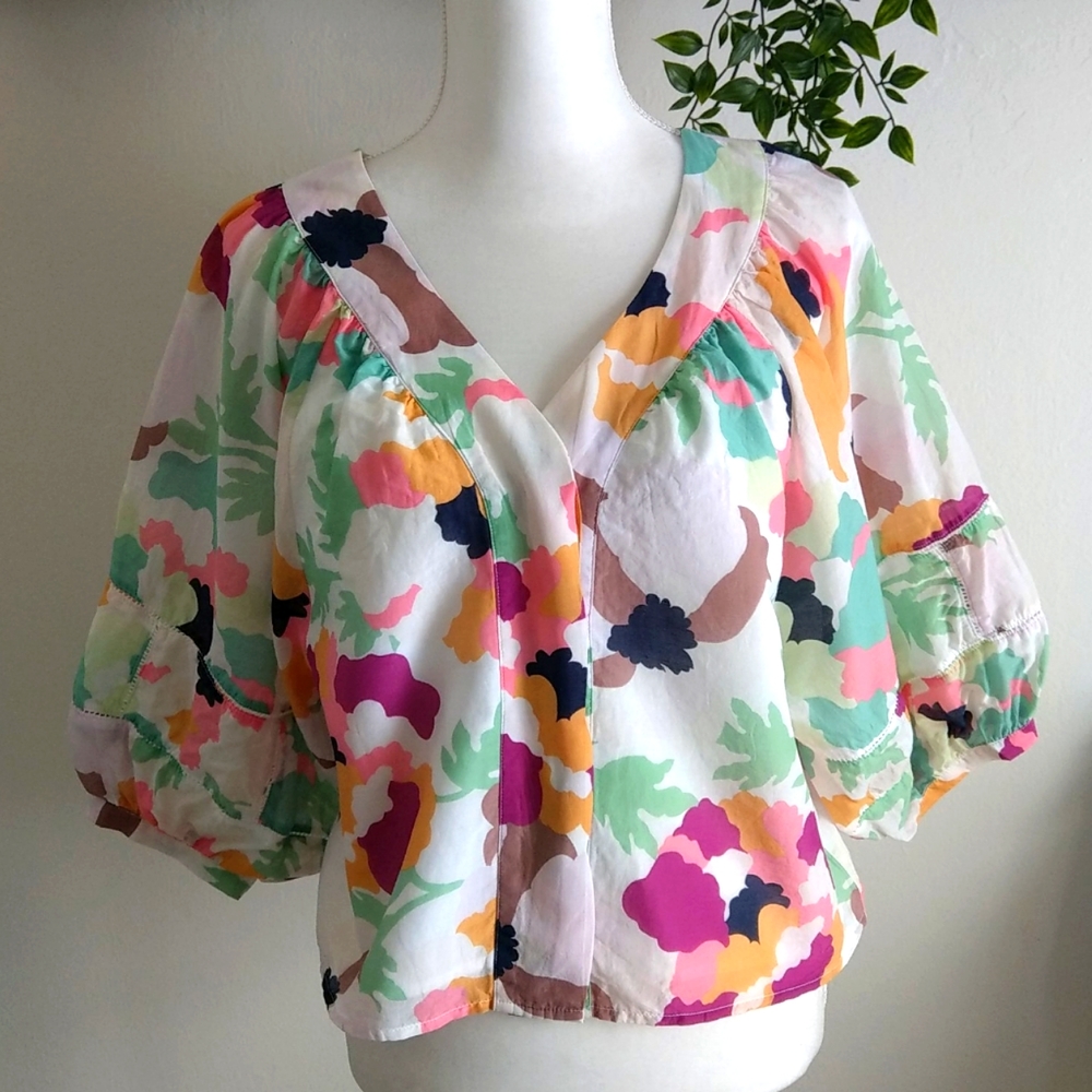 Maeve Cherie Button Down Blouse